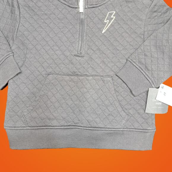 Boys Toddler Quilted Gray Pull Over with Front Pockets Size 2-T - Picture 4 of 8